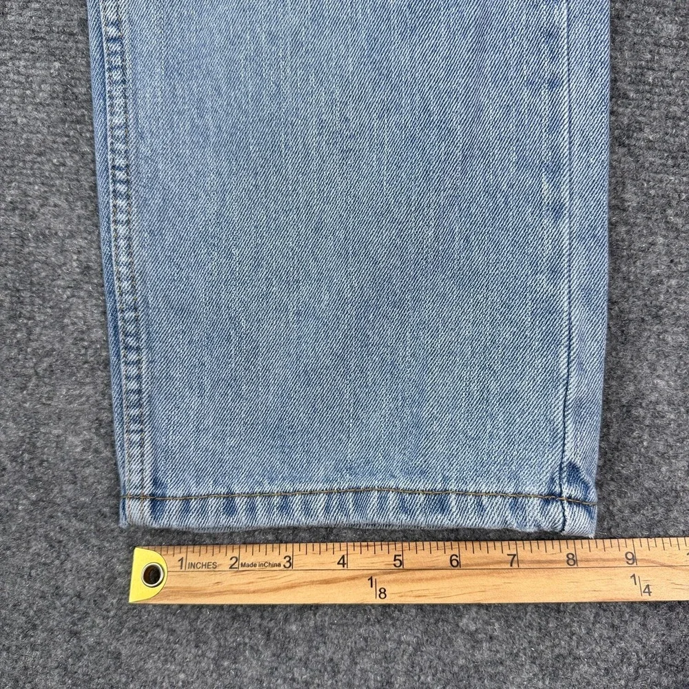 Levis 505 Straight Fit Jeans Mens 40x32 Light Wash Blue Denim Cotton Classic